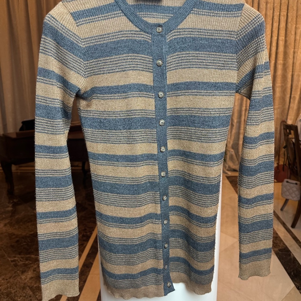 Dolce & Gabbana Striped Cardigan | Luxury Knit Button Front - Picture 2 of 13